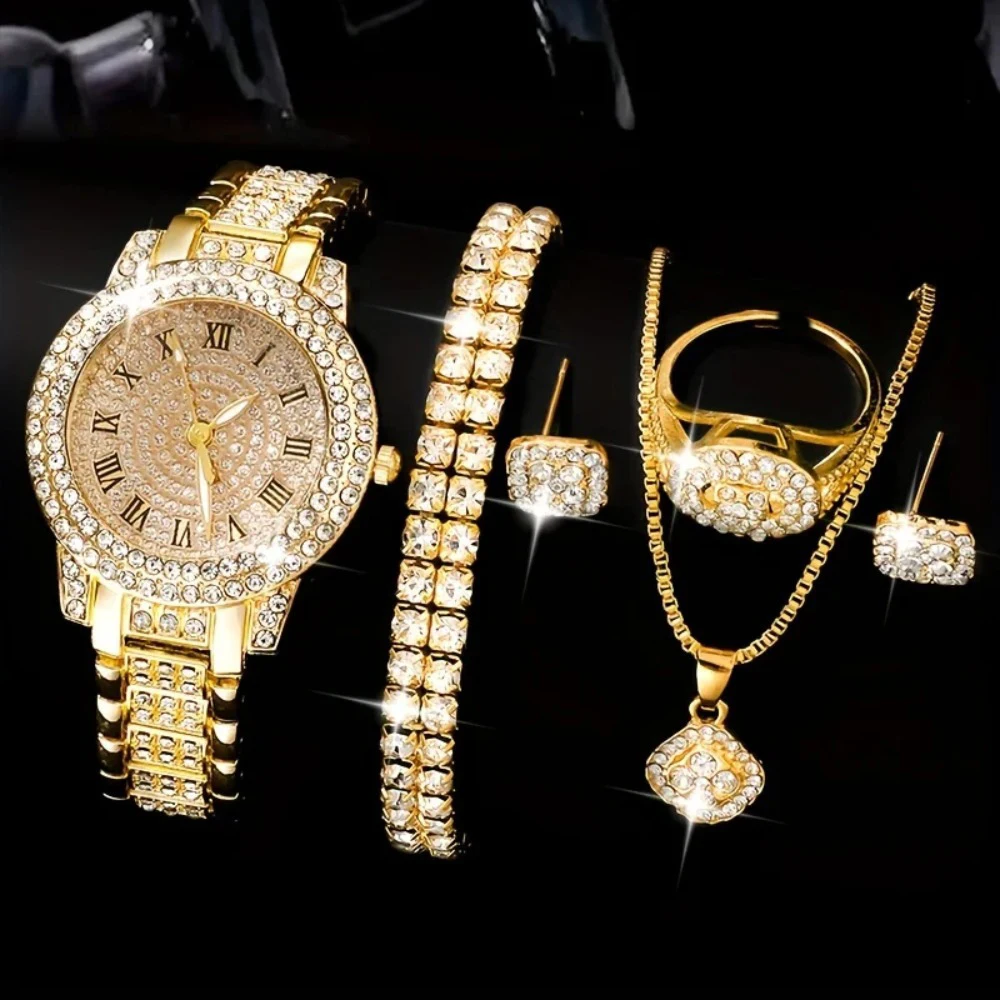 K-POP フォトフレーム THE NEW WOMAN　時計 6pcs/set Women's Watch Luxury Rhinestone Quartz Watch Hiphop