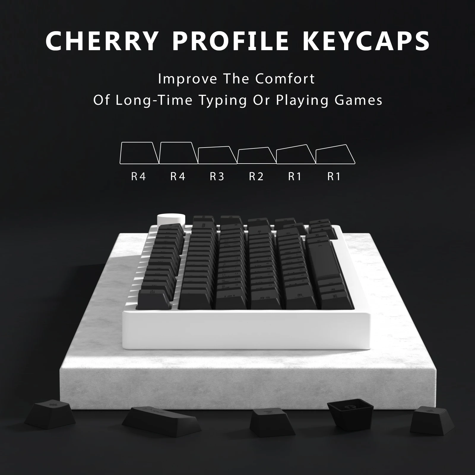 KBDiy 체리 프로파일 키캡 PBT GMK 최소 회색 키캡 기계식 키보드 게임, MX 스위치용, 사용자 정의 139 키, 60 87/100