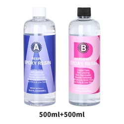 Crystal Clear High-Gloss Epoxy Resin Kit for Art, Coating, and Jewelry Crafting (500ml 500ml)