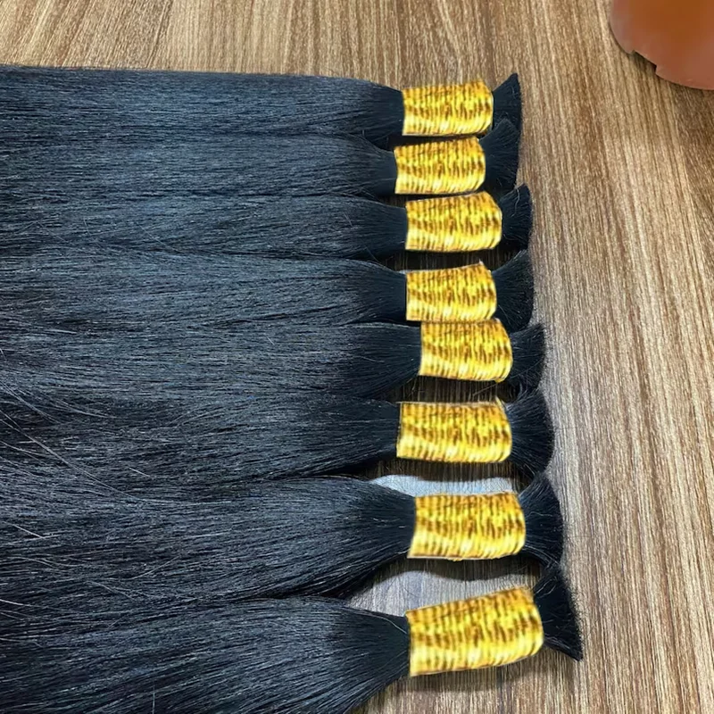 Bone Straight Bulk Hair For Braiding Raw Indian Hair Bundles No Weft Bulk For Braiding Human Extensions