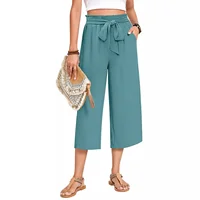 High Waist Wide Leg Pants Women's Casual Solid Color Spring Summer Elegant Loose Fit Trousers for Female AE Stock Origin
