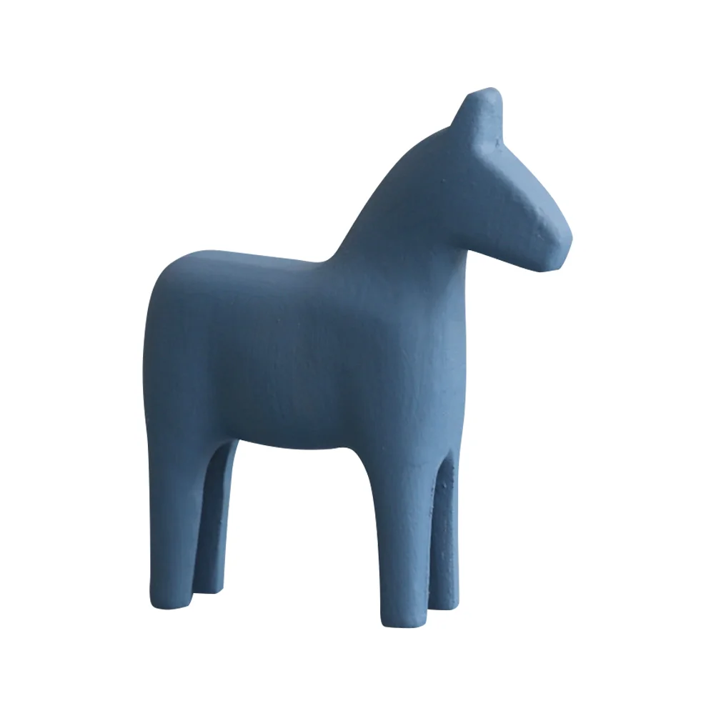 

Veemoon Kids Car Decor Wooden Horse Figurine Swedish Horse Statue Animal Desktop Ornament Gifts Vintage Home Office Decor