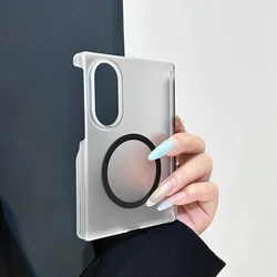Transparent Magnetic Matte Hard PC Case - Frosted Dual - axis Cover - Galaxy Z Fold 8 Ultra (MS BlackCX)