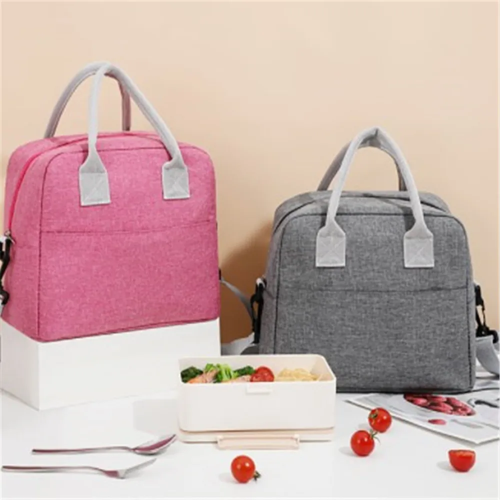 2022New Portable Lunch Bag Cooler Tote Hangbag Picnic Insulated Box Canvas Thermal Food Container Men Women Kids Travel Lunchbox