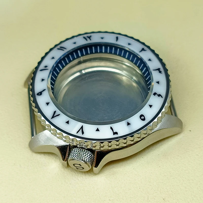 42mm Uhrengehäuse Kuppelglas Arabischer Keramik-Lünetteneinsatz Passend für SKX007 SKX009 SRPD NH35 NH36 Uhrwerk Herrenuhren Ersatz