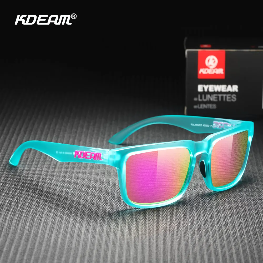 KDEAM Large Size Men's Polarized Outdoor Sports Fishing Sunglasses - Big Square Frame