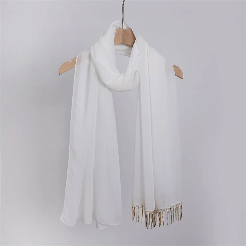 Diamant Halskette Kette Blase Chiffon Hijab Ramadan festen Schal Schal Frauen Sonnenschutz Kopftuch Outdoor wind dichte Kopf wickel 2024 – Detail 11