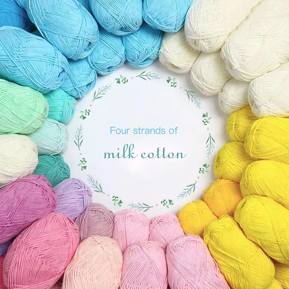50g/set Soft Warm Milk Cotton Yarn for Crochet Threads Knitting Wool DIY for Craft Sweater Hat Baby Wool Hand Knitting wholesale 2