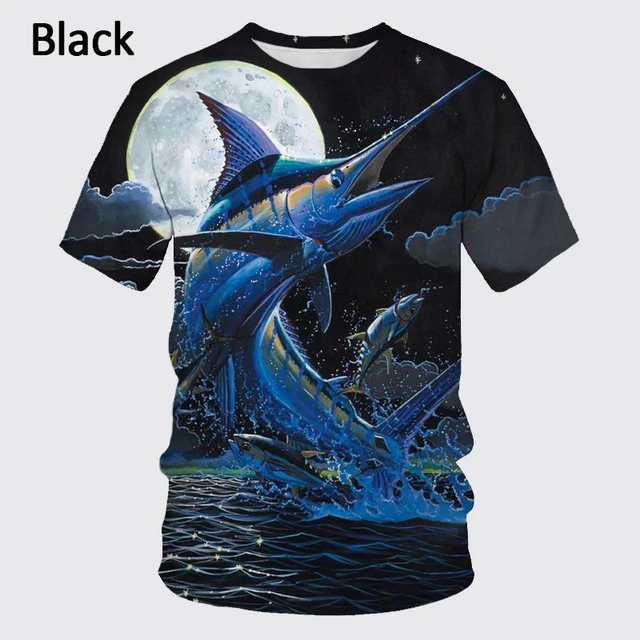 Summer Fishing Enthusiasts 3D Printed Fish Pattern T-shirt