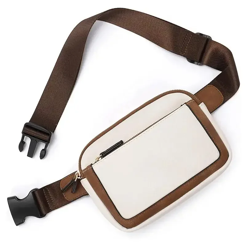 Women's Leather Waist Bag Crossbody Bag Travel Waterproof Waist Bag Sports Wallet Pocket Unisex Bag