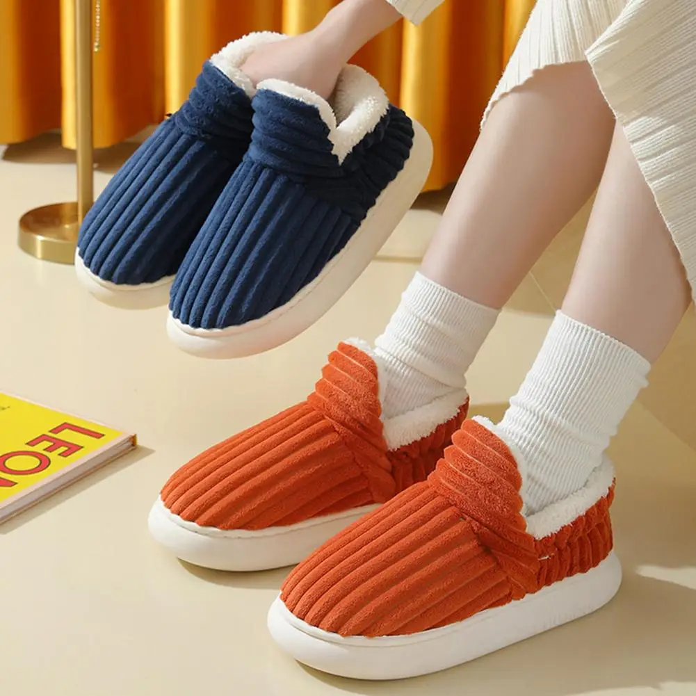 

1 Pair Winter Slippers Non-slip Orthopedic Winter Slippers Thickened Heeled Slippers For Men Women For Indoor Outdoor
