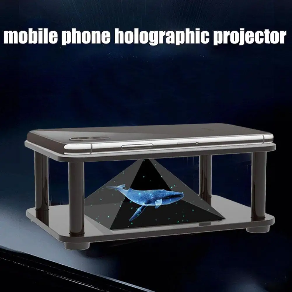 Universal 3D Holographic Display Stand Projector Mini Pyramid Hologram Projection Showcase For Mobile Phone Ipad MV Project Q7C7 For 3d holographic display box