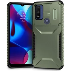 Military Grade Antiskid Phone Case with Camera Lens Slide Cover for Moto G Power2022 (MG)