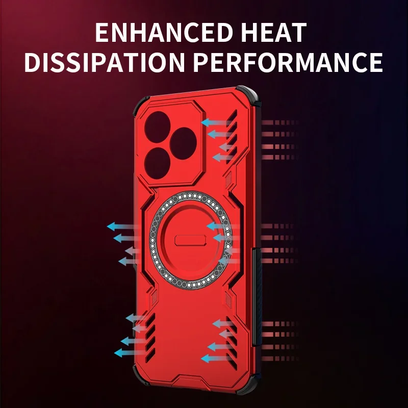 Enhanced Lens Protection Heat Dissipation Case with Magnetic Wireless Charging Shell Cover
