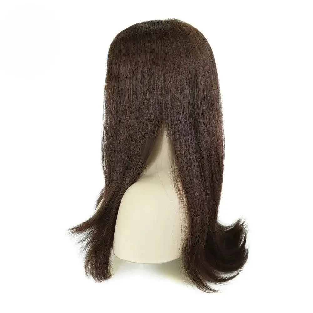 Chinese Cuticle Remy Hair Medical Wig French Lace In Front With Fine Mono Lace