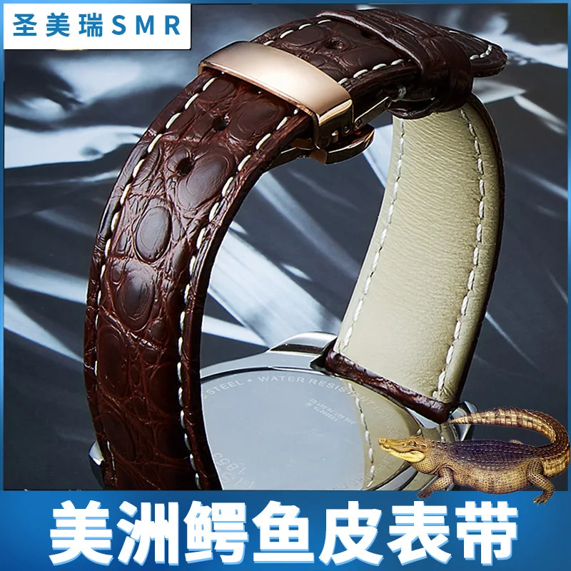 

For Longines Master Omega Tudor Crocodile Leather Alligator Strap Men and Women Butterfly Clasp Watchband 12 14 16 18 20 22 24mm