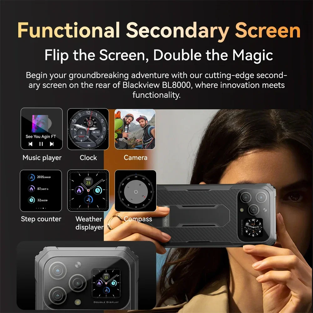 Blackview BL8000 5G Rugged Smartphones 6.78Inch 2.4K FHD+ Display Octa Core 12GB+512GB Mobile Phone 50MP 8800mAh 33W Fast Charge