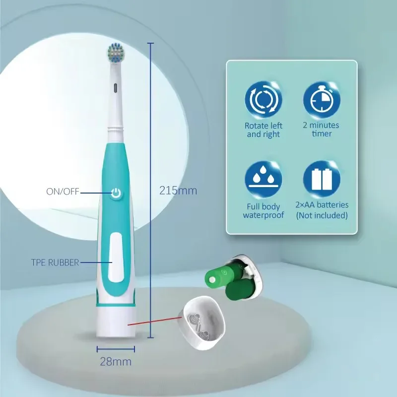Sonic Vibrating Electric Toothbrush with Soft Bristle Heads and Gum Care
