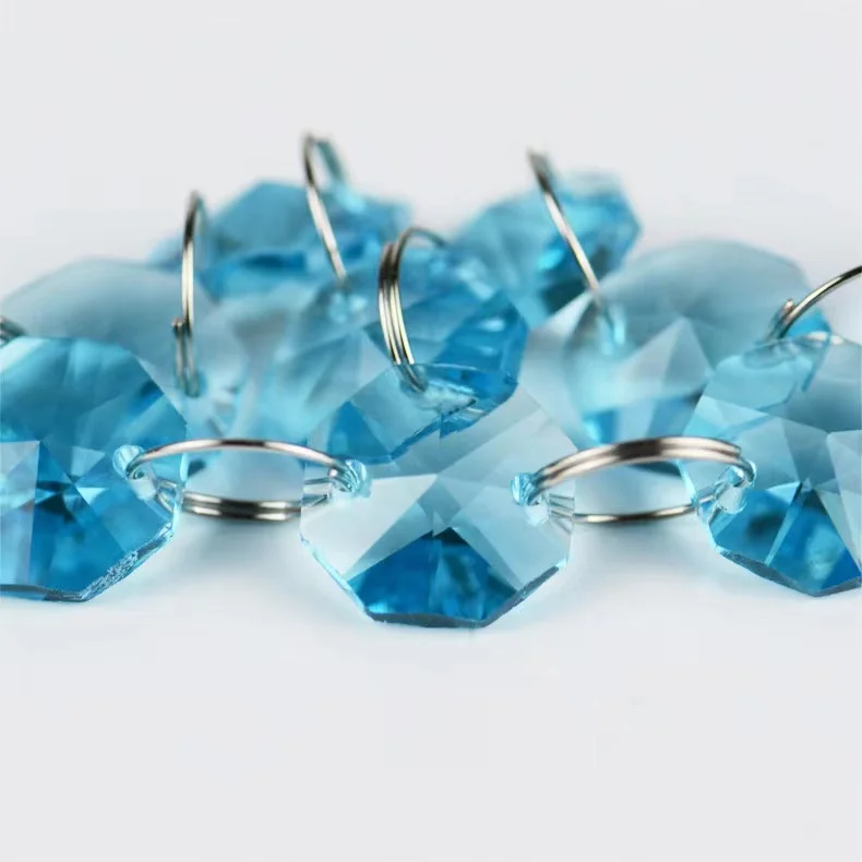 1Meter All Colors 14mm Crystal Octagon Beads Chains Glass Hanging Strand Garlands for Home Wedding Marrige FengShui Decoration crystal beads garlands
