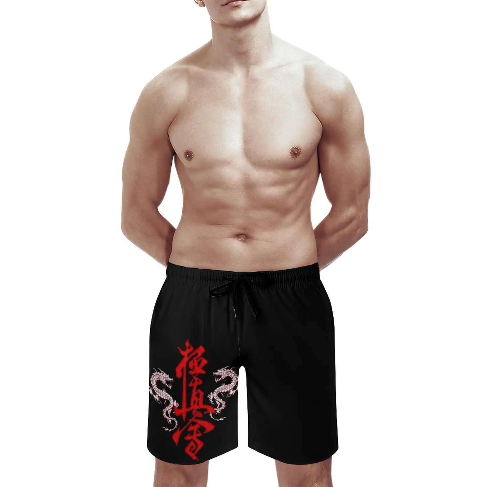 Casual Beach Pants Anime Beach Kyokushin Karate Kanji T-shirt Dragons Sensei Gift Breathable Quick Dry Vintage Loose Adjustable 5