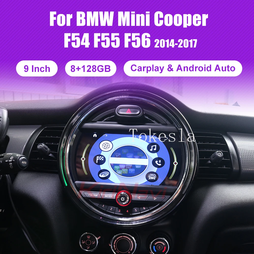 ontto Custodia per Chiave Auto Adatta per BMW Mini Cooper One S D SD F55 F56 F57 Countryman Telecomando Cover in Cristallo Strass Custodia Portachiavi Viola