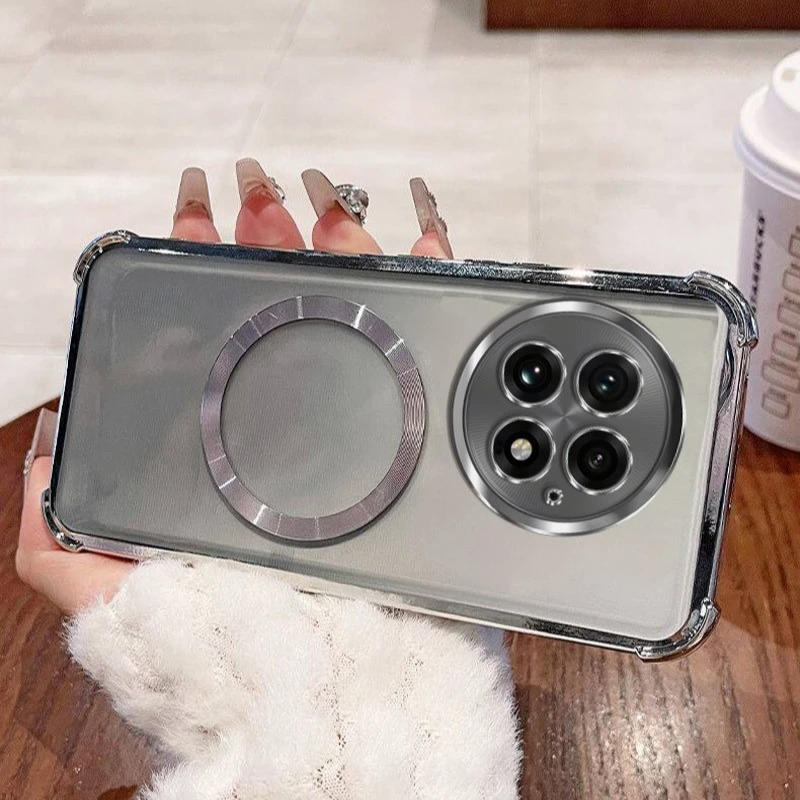 Clear Shockproof Magnetic Case with MagSafe Wireless Charging Compatibility