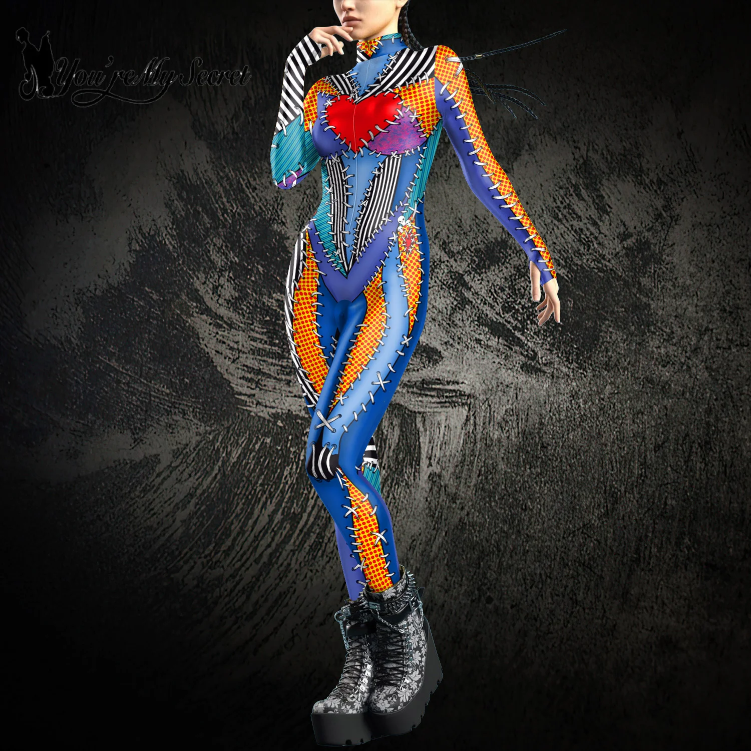 Adult Unitard [You're My Secret] Halloween Women Rag Doll Cosplay Costume Adult Kid Bodysuits Skinny Catsuit Party Stage Performance Costumes