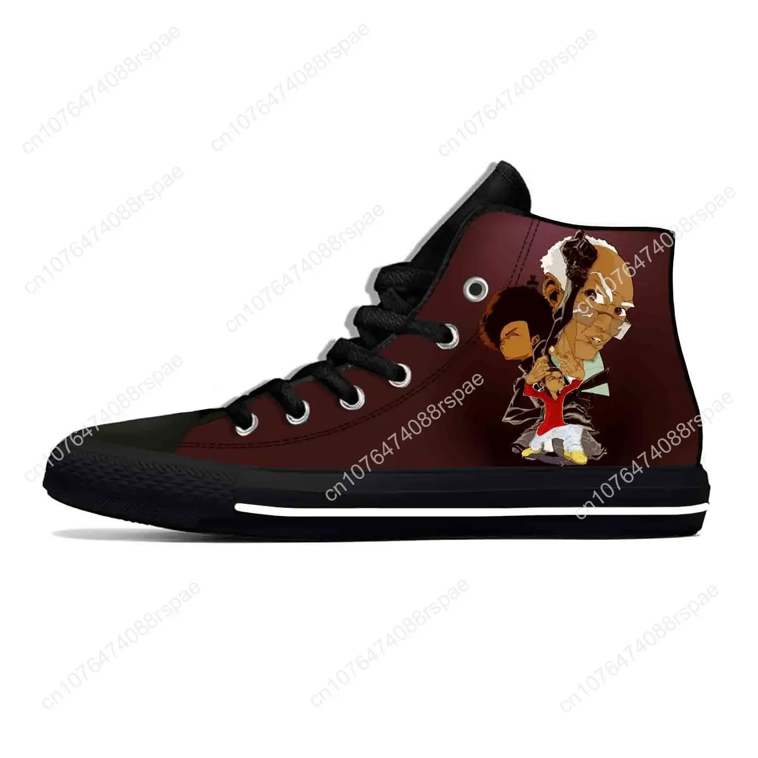 Anime Manga Cartoon Boondocks Huey Riley Freeman Hot Casual Shoes High Top Lightweight Board Shoes Breathable Men Women Sneakers