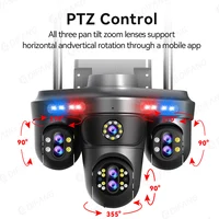DIFANG 35MP WiFi caméra IP 4 écrans 7 lentilles 10X Zoom extérieur sans fil PTZ caméra de sécurité suivi automatique CCTV caméra de Surveillance Caméra de Surveillance Extérieure WiFi pour la Maison, Caméra IP avec Tro 3