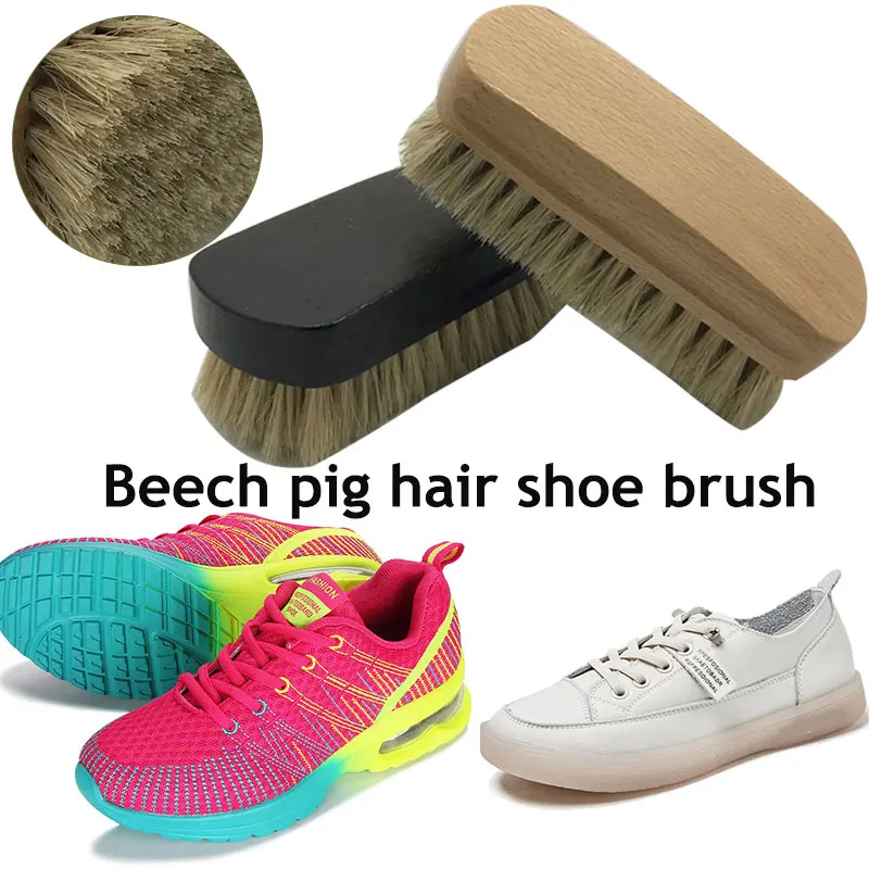 

Shoe Pig Bristles Cleaner Boot Brush Wood Handle Cleaning Brushes Household Cleaning Tools Classic Shoes Clean Accessories