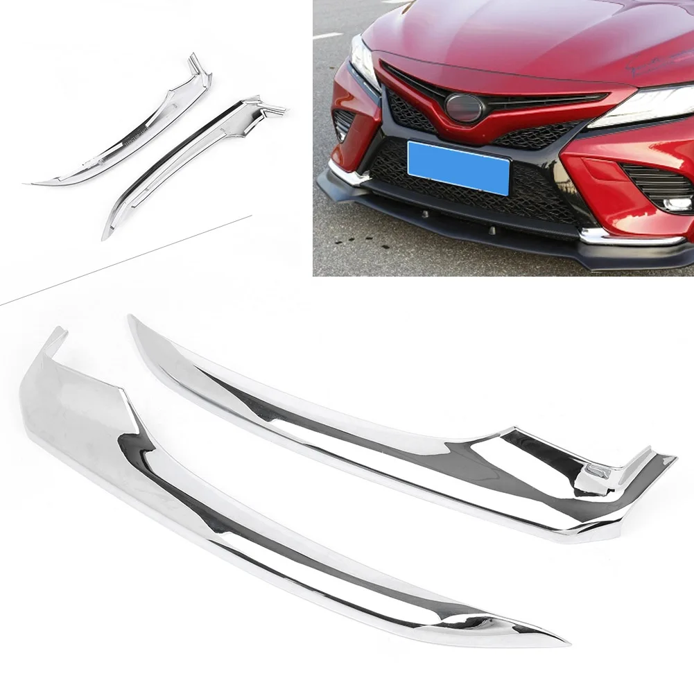 

2pcs Chrome Front Bumper Coner Trim Anti-collision for Toyota Camry 2018 Sports Edition Car Styling Decoration