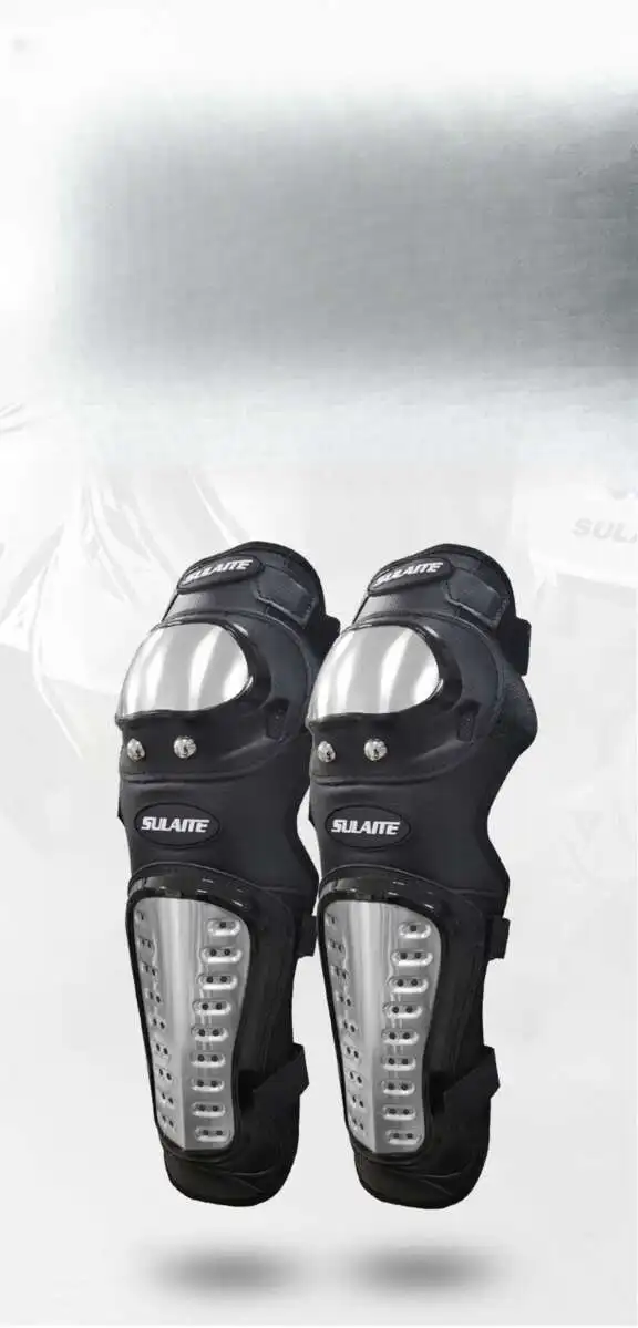 Protezioni per ginocchia e gomiti in acciaio inossidabile per tutte le stagioni, abbigliamento per motociclisti, protezioni per le gambe da corsa, sport all'aria aperta_voghion.com