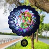 HOT SALE 3D Rotating Wind Chime 12 Inch Blue Bird Wind Chime Outdoor Hanging Decoration 2