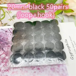 Self - Adhesive Hook and Loop Dots - Strong Double - Sided Tape for Crafting and Sewing (50/100 Pairs) (20mm Black 50pairs)