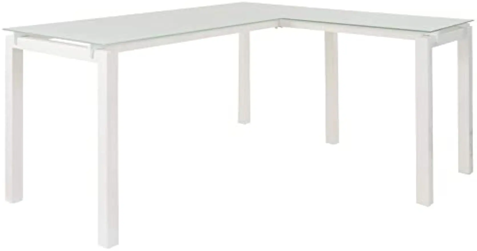 

Signature Design by Ashley Baraga Contemporary Glass L-Shaped Home Office Desk, White