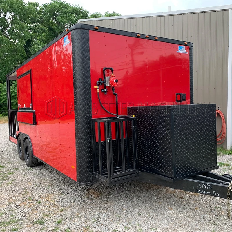 Allbetter Remorques de restauration alimentaire entièrement équipés Taco Shop Cuisine mobile Chariot à pizza Remorques Camion de nourriture mobile à vendre aux États-Unis