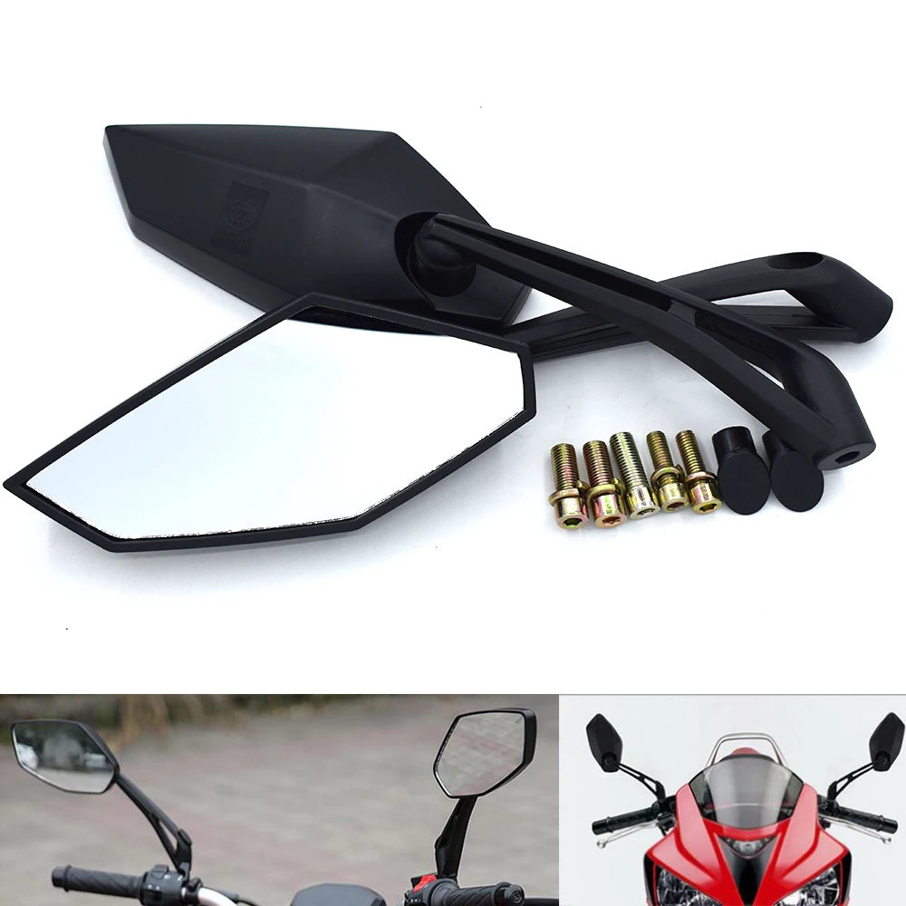

Universal Motorcycle Rear View Mirrors 8mm 10mm Side Rearview Mirror For KAWASAKI Z800 Z900 Z1000 For Yamaha MT-07 MT-09 MT-10