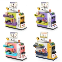 46Pcs Mini Supermarket Cash Register Toy Coffee Machine Cashier With Sound Light Pretend Play Store Simulated Shopping Kid Gift 1