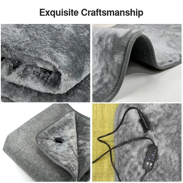 USB Electric Heating Blanket Overheat Protection Plush Winter Warm-up Adjustable Temperature Timing Five-speed Heating Pad 3