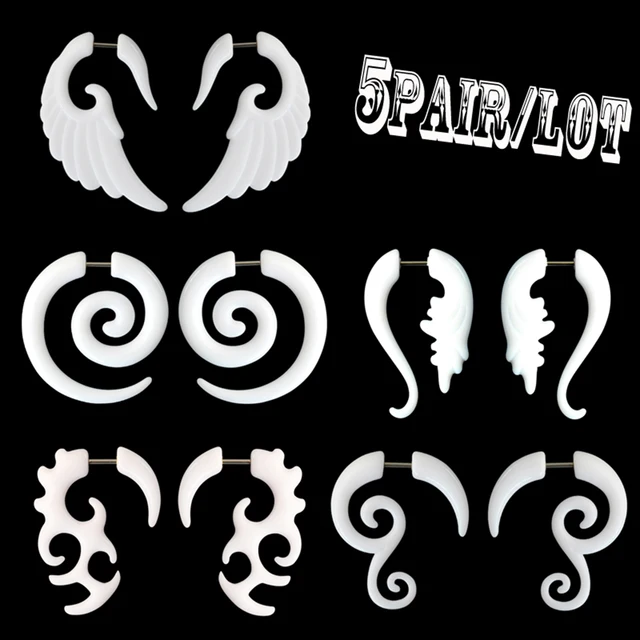 Spirale Estensione Per Orecchio In Acrilico Nero - Espansore Per Piercing, Design A Lumaca - Foto 6