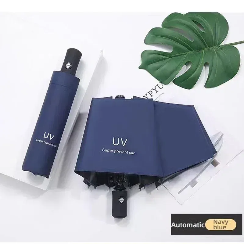 1 fully automatic travel camping outdoor sunscreen umbrella for women's umbrellas, sun umbrella for both sunny and rainy use, bl