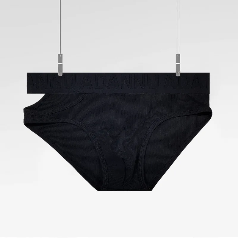 Asymmetric Design Triangle Pants Men's Underwear Low Rise Cotton Sports Shorts 3PCS