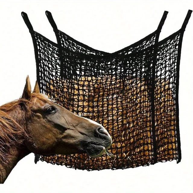 2Pcs Slow Feed Hay Nets for Horses, 31.4" * 35.4" Horse Feed Bag with Large Capacity and Small Opening for Horse Goat Feeder Full Day