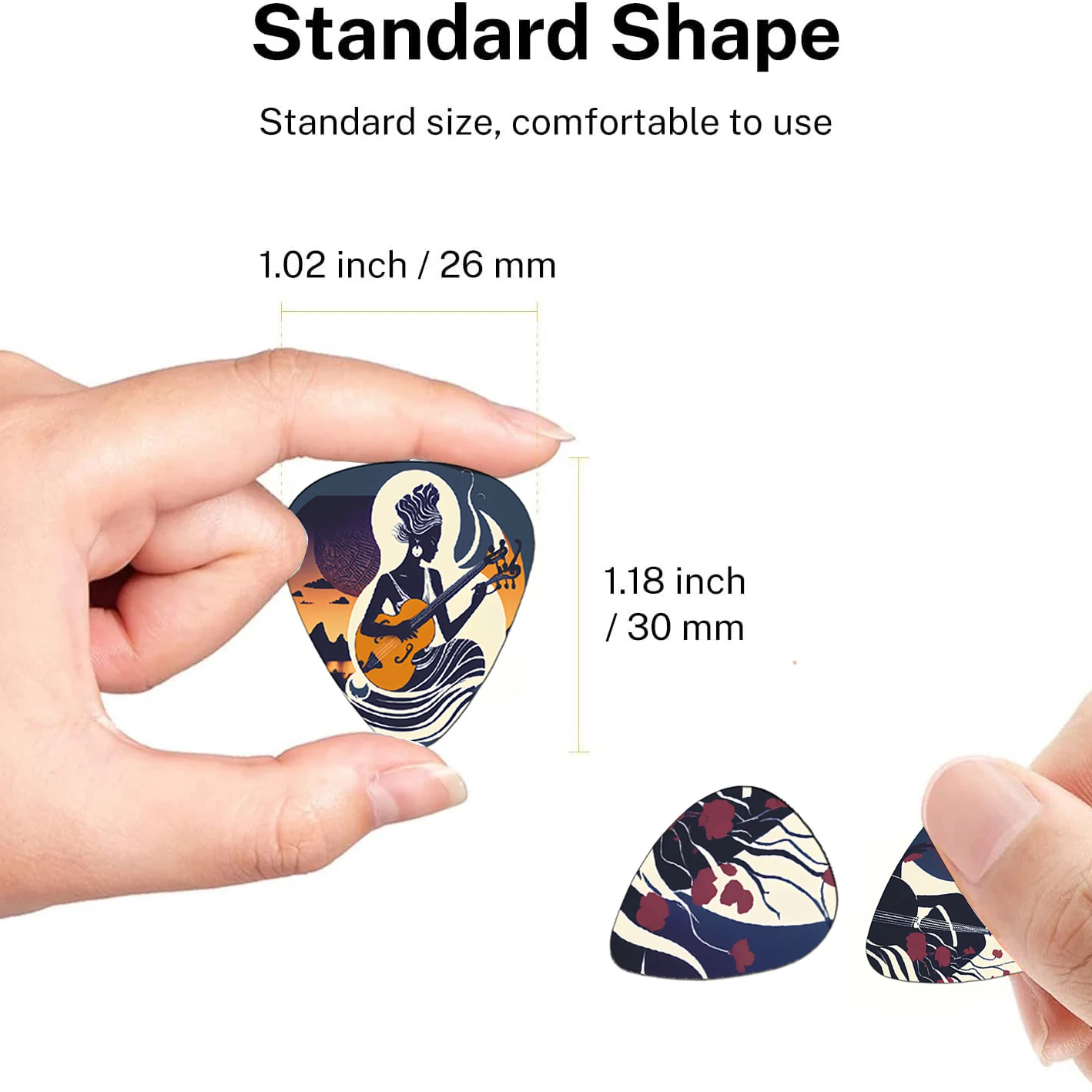12pcs 0.46 0.71 1.0Mm Guitar Picks Cartoon Couples Acoustic Guitar Paddles
