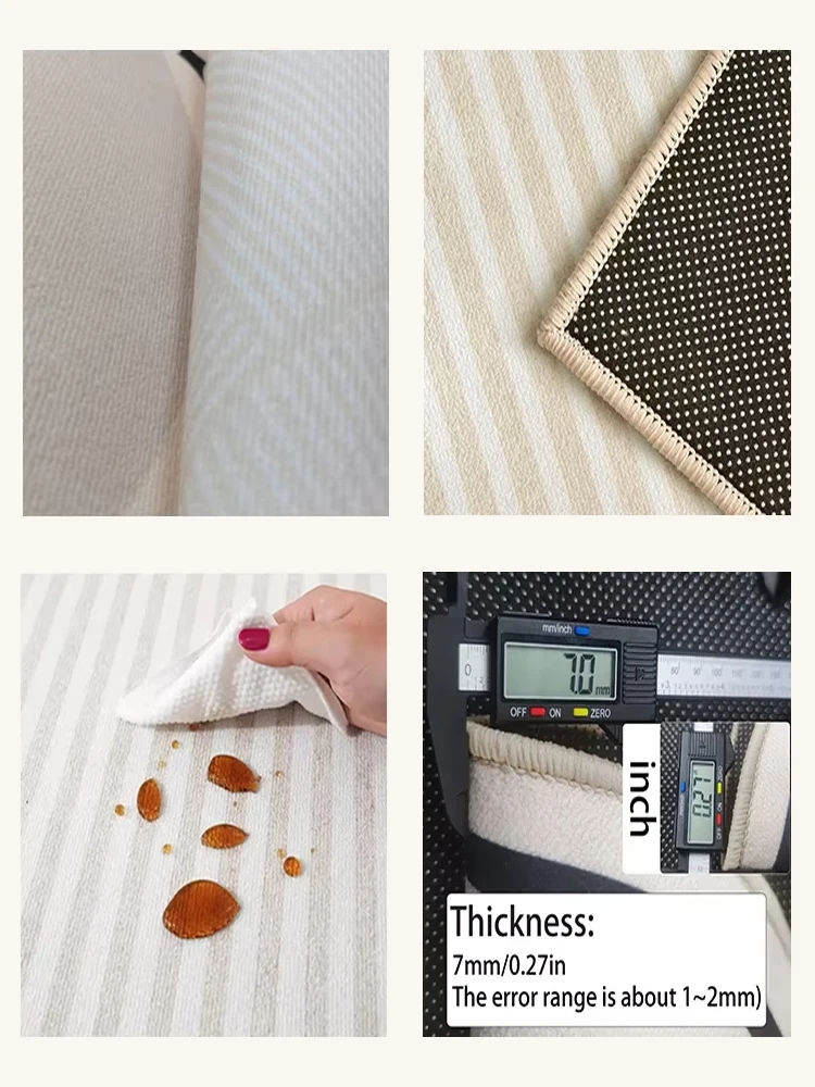 Minimalist Beige Lines Large Area Living Room Carpet Comfortable Refreshing Bedroom Rug Home Decoration Balcony Rugs Alfombra IG 6