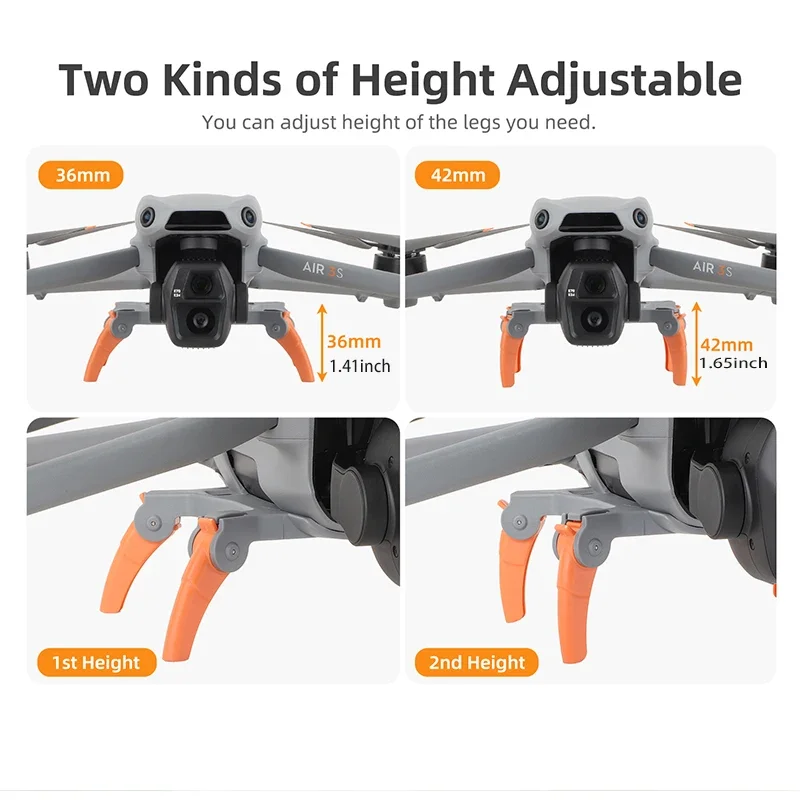 Train d'atterrissage pliable pour DJI Air 3S/Air 3 - Protection et hauteur