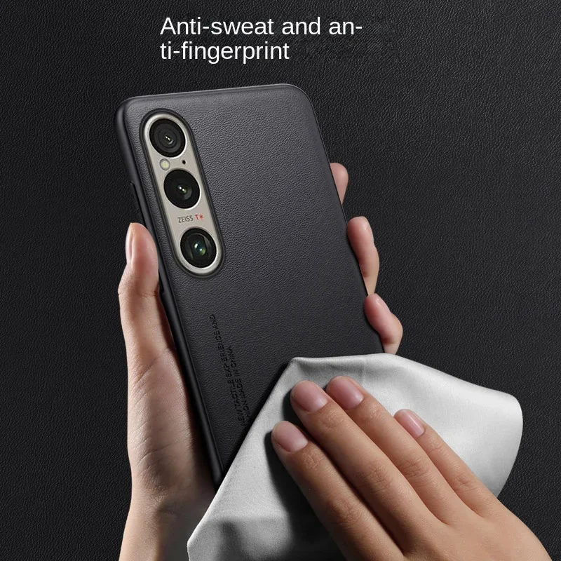 Carbon Fiber PU Leather Matte Shockproof Soft Frame Case with Bumper Design