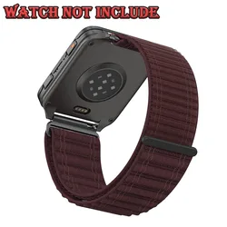 Wave - Shaped Nylon Loop Strap for Smart Watch Band - Sport Adjustable Correa Accessories (Wine Red)