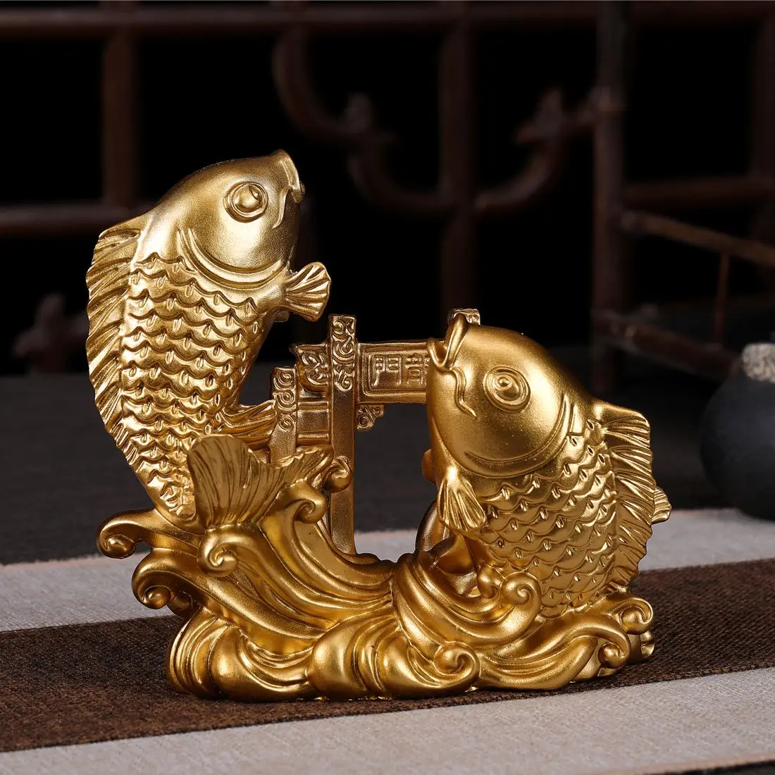 

Золотой 5,5-дюймовый фэншуй фотография-богатство Карп сокровище хороший удача везучий благоприятный Декор для дома и офиса коллекционный подарок