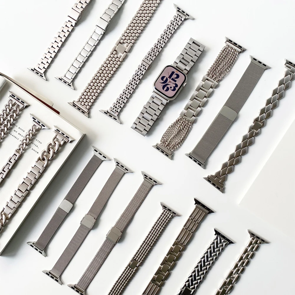 Cinturino Starlight Per Cinturino Apple Watch 49Mm 45 44 Mm 41Mm 40Mm 42Mm 38Mm Bracciale In Acciaio Inossidabile Iwatch Ultra Se Series 8 7 6 5 4